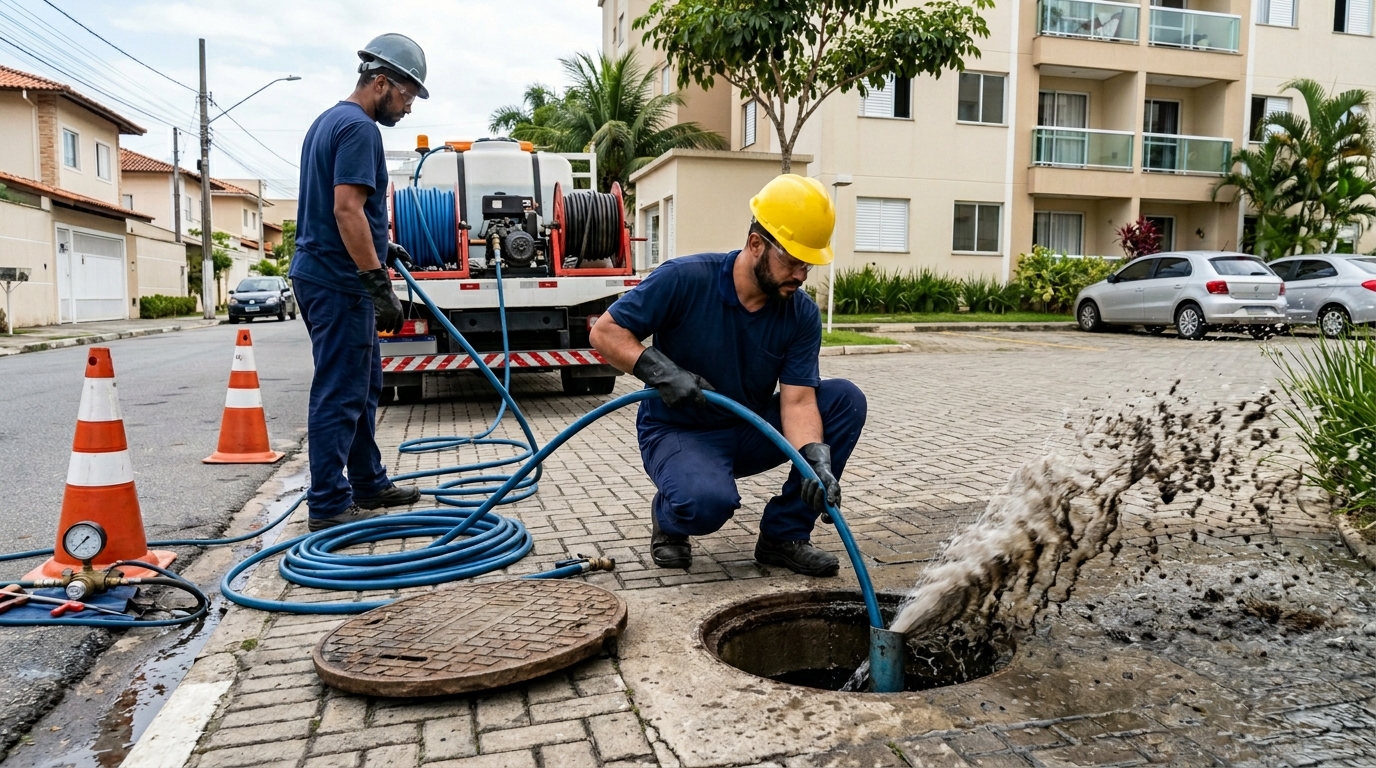 Desobstrução com Alta Pressão em Uberlândia‑MG